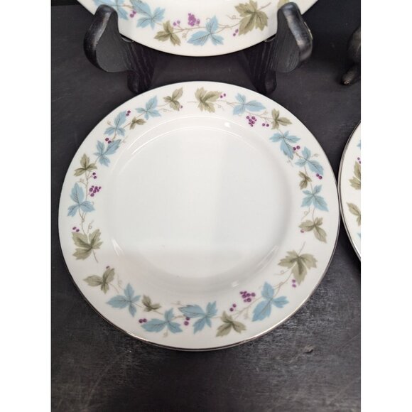 Vintage Fine China Japan MS6701 Grapes and Vines Pattern Bread Plate Set of 4 - Picture 6 of 11